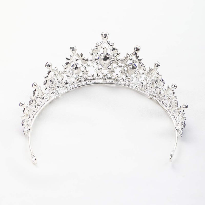 FORSEVEN Crystal Wedding Crown Queen Tiara Bride Crowns for Women Rhinestone Headbands Princess Birthday Party Tiaras Bridal Wedding Accessories (Blue) - Image 4
